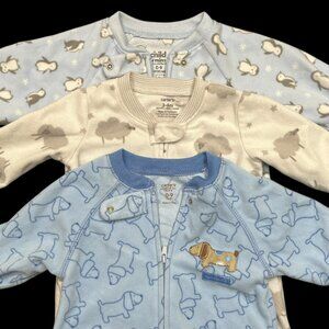 ALL Carter's Baby Boy Fleece Warm Sleep Sack Wearable Blanket 0-9 Months 3pc LOT
